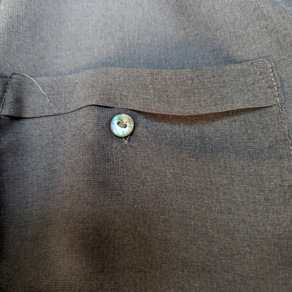 Roz & Ali Gray Ombre Portofino Sheer V-neck blouse, top 2XL - Picture 9 of 9